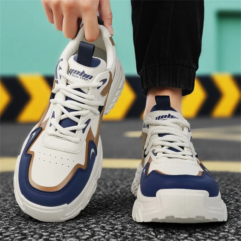 2026 Spring New Men's Sports Shoes with Height-Increasing Thick Soles, Breathable and Versatile, Korean-Style Trendy Running Shoes Suitable for Outdoor Activities 4