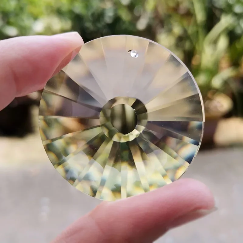 2pcs 40mm Crystal Suncatcher UFO Chandelier Prism Faceted Hanging Pendant Beads Garland Part Home Wedding Window Decor Ornament