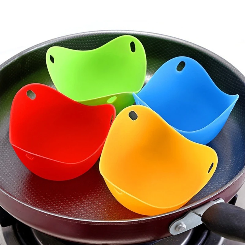 Silicone Egg Poacher 4PCS Poaching Pods Pan Mould Egg Mold Bowl Rings Cooker Boiler Kitchen Cooking Tool Accessories Gadget egg boiler mold cup,egg cooker,silicone egg poacher,egg poacher