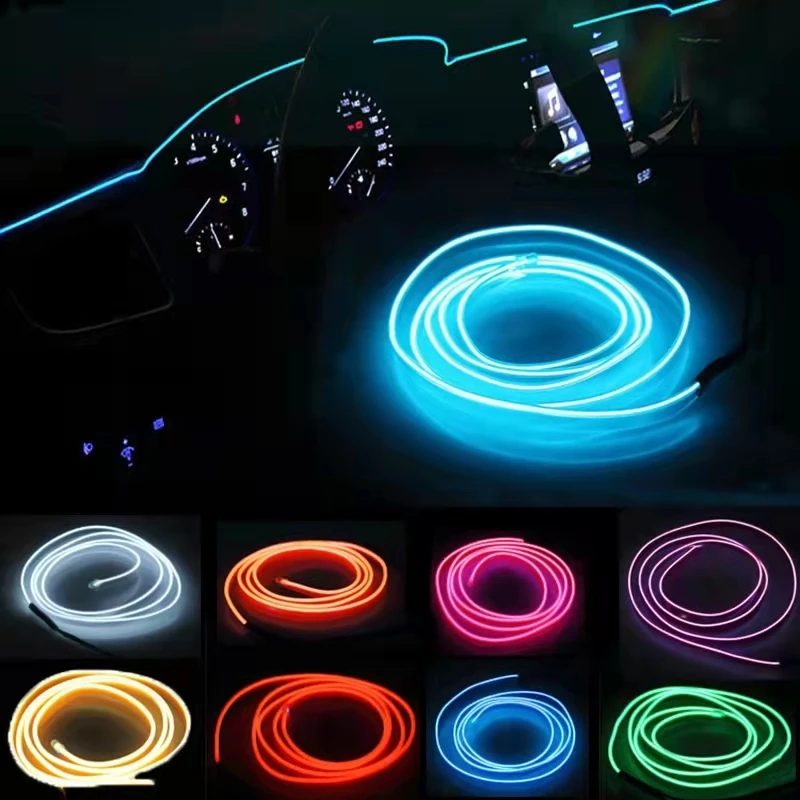 Auto-Innenbeleuchtung El Wire LED USB Flexible Neon-Montage  RGB-Umgebungslicht – Oz Marketplace