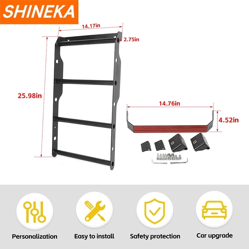 샤이네카 자동차 뒷유리창 등반 사다리 브래킷, 스즈키 짐니 4도어 2019 2020 2021 2022 2023 2024 2025 이후년식 악세사리