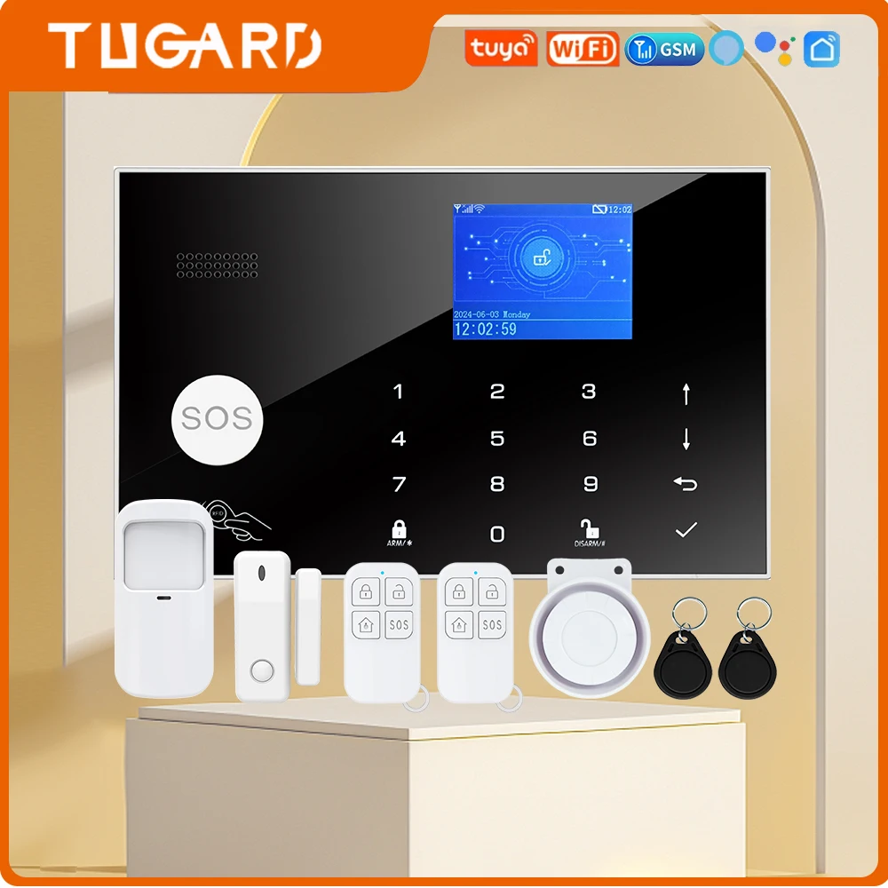 Система сигнализации TUGARD для Tuya, GSM, Wi-Fi, с датчиком движения и двери
