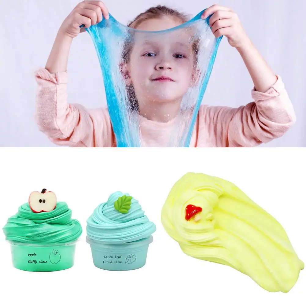 Slime Kit Fluffy Slime 60ml Popular Cloud Slime Stretchy Silme Mud DIY Pressure Release Fruit Cherry Cake Slime with Charm