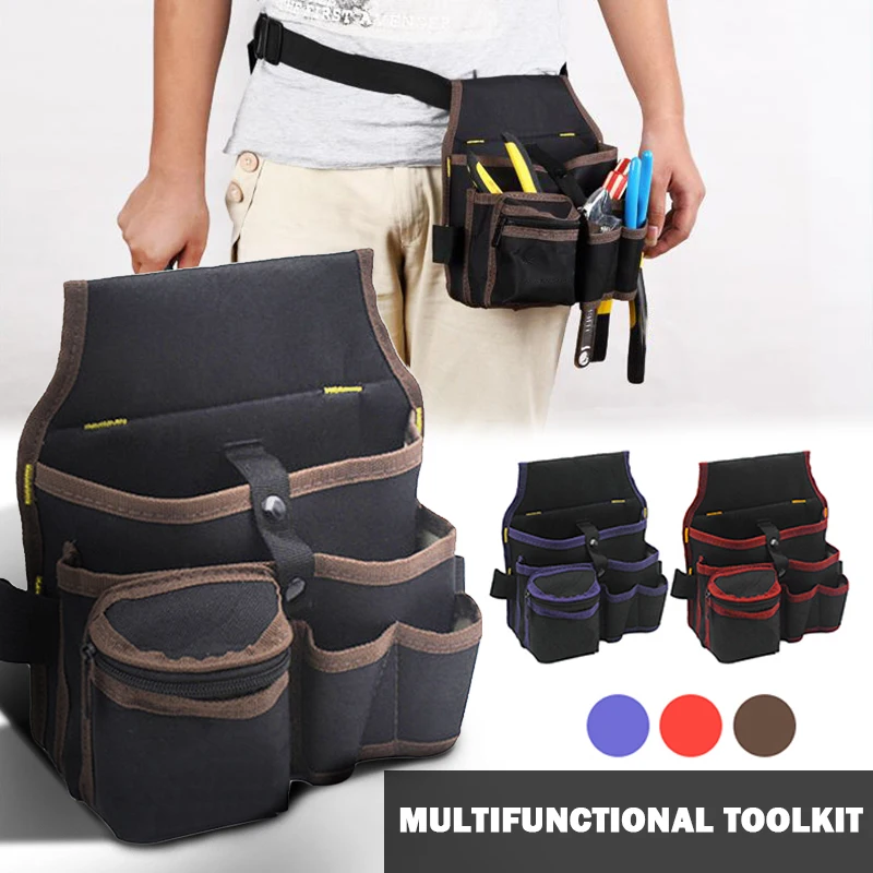 

2024 Belt Waist Pocket Case High Capacity Tool Bag 9 in 1 Tool Bag Premium Polyester Fabric Tool Bag Electrician Waist Organizer