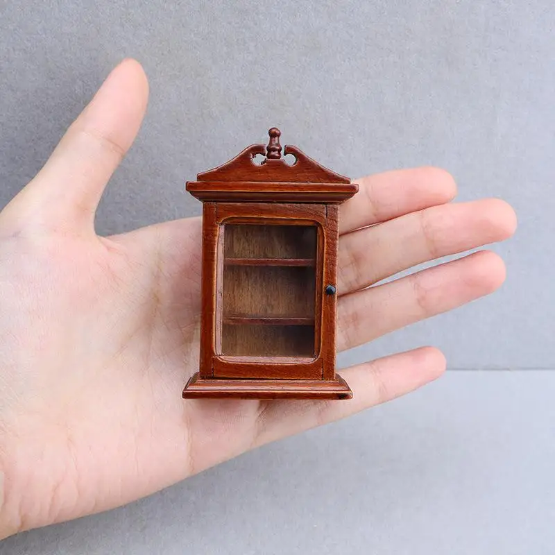 1/12 Dollhouse Single-door Wall Rack Storage Cabinet Model Dollhouse Furniture Decoration Toys Dolls House Accessories