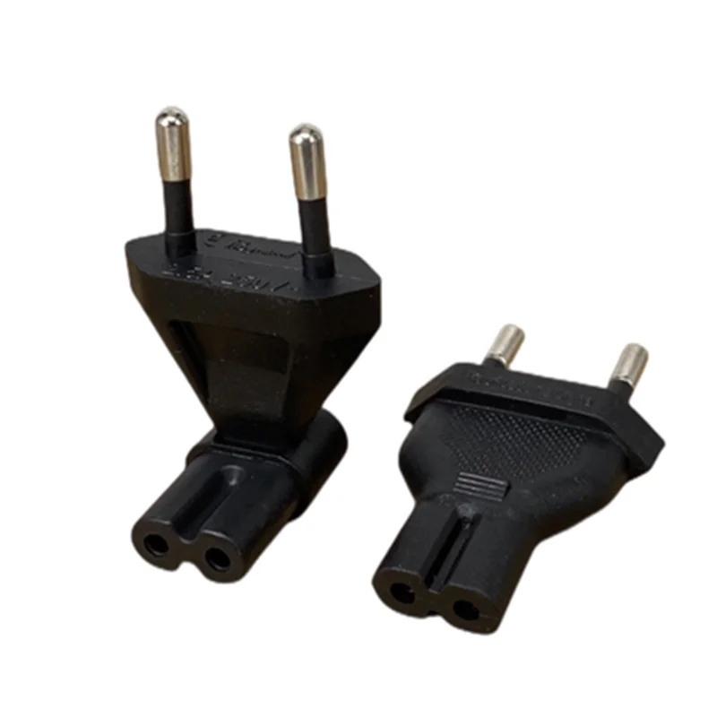 2-Pin Eu Male To Iec 320 C7 Female Ac Adapter 2.5A Fuse, Eu Industrial Heavy Power Converter plug adapter,power plug adapter,eu plug adapter