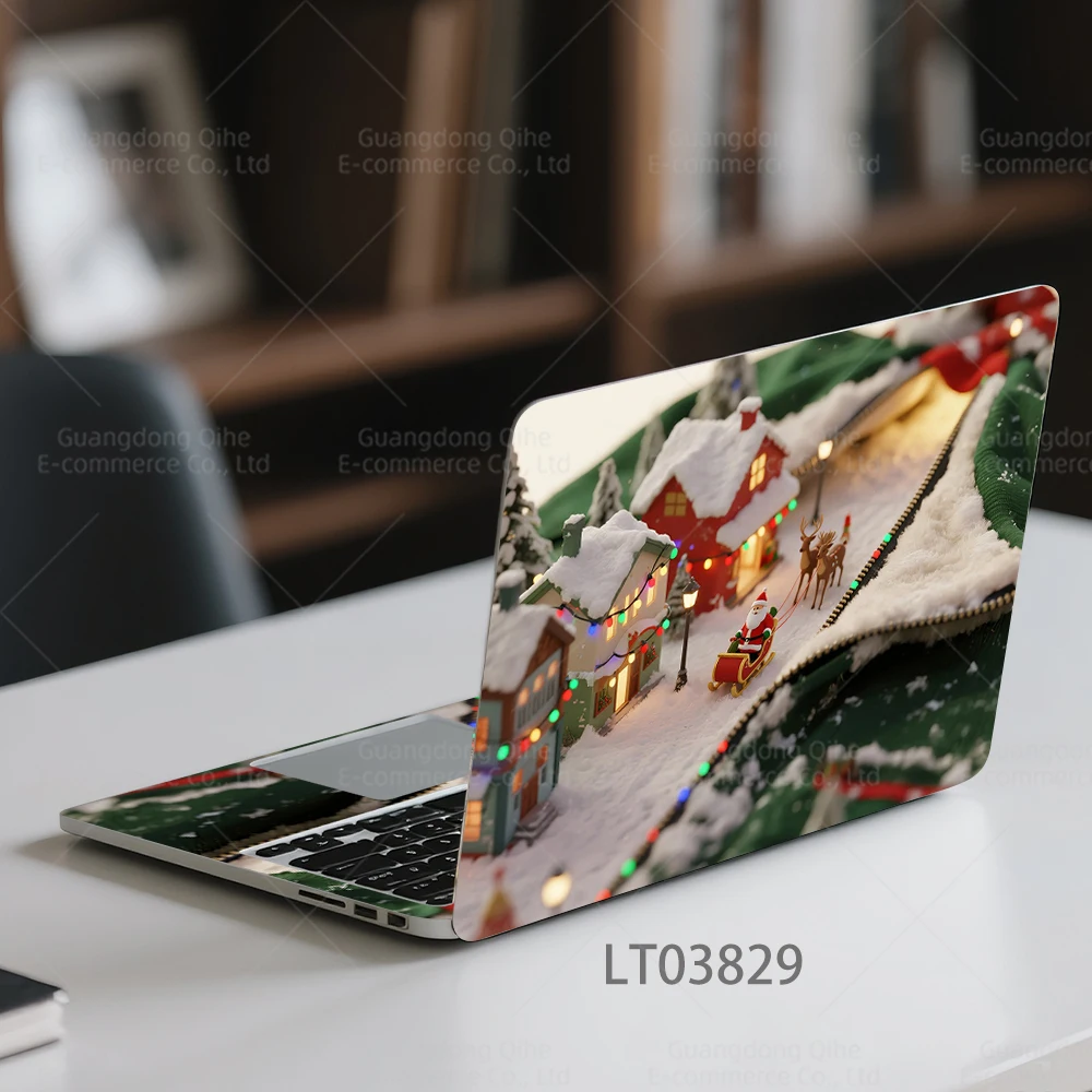 크리에이티브 크리스마스 타운 9색 신성한 사슴 카라멜 커피 고양이 노트북 스티커, 2장 방수 내마모성