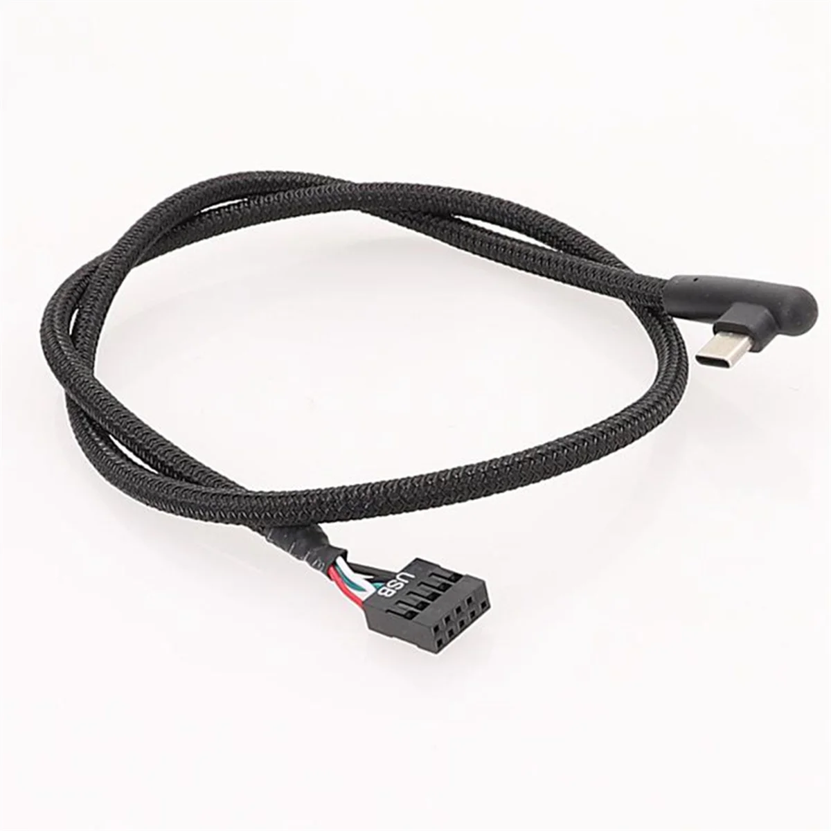 Hot sale 2Pcs USB 9Pin to Type C Cable for Computer Motherboard Anti Shielding Mesh Line Enhances Stability and Speed 60CM