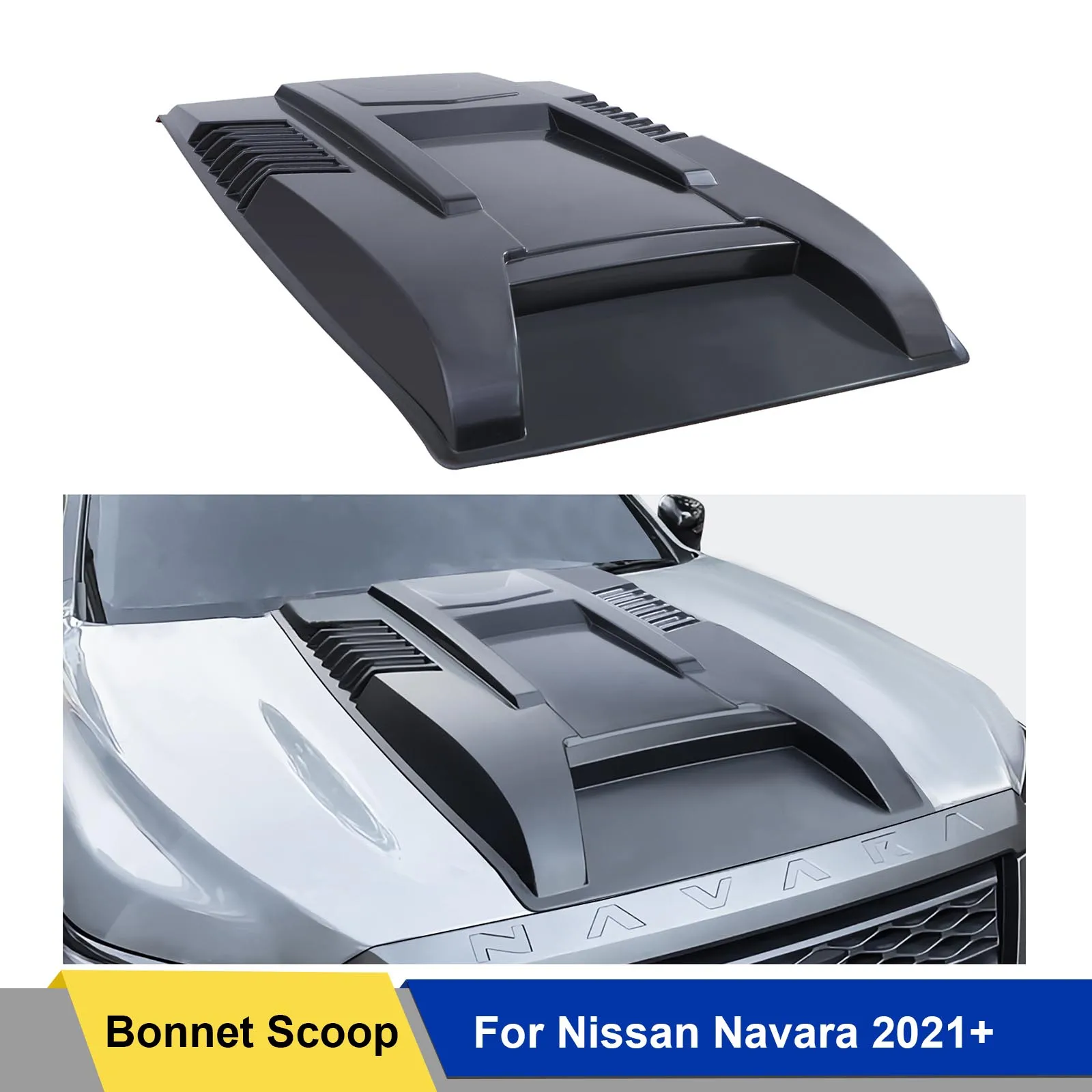 

Bonnet Scoop Hood Cover Scoop Bonnet Vent Cover FOR NISSAN NAVARA Np300 2021 2022 2023 Matte Black Car Accessories