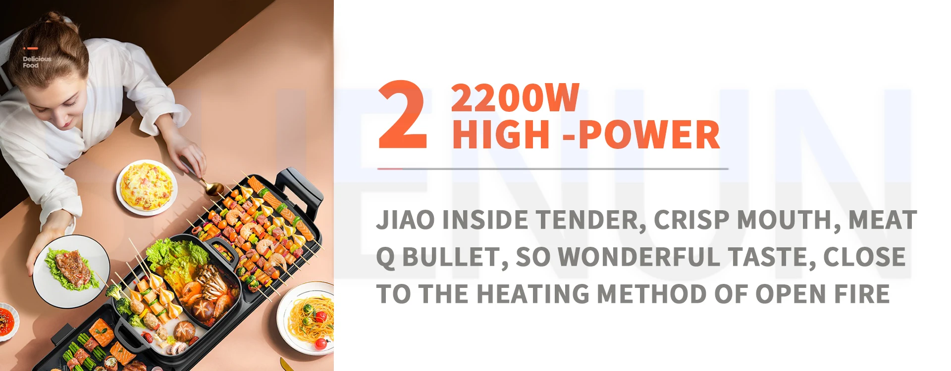Description Picture 5 of itemHousehold Smokeless Barbecue Hot Pot Machine Cooking Baking Plate Integrated Pot Eletrico Griddle Electric Boiling Pot Barbecue
