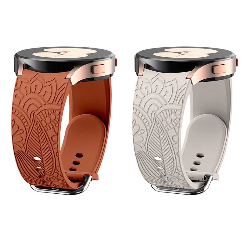 New Floral Engraved band for samsung galaxy watch 6 40mm/44mm/watch 6 43mm 47mm classic no gaps silicone band for galaxy 5 4