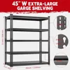 45.2" Wide Garage Shelving Heavy Duty Storage Rack 3000lbs Load Capacity, 5 Tier Adjustable Garage Storage Shelving Units 3