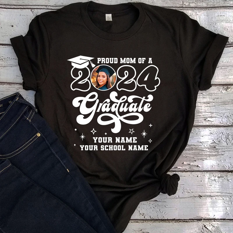 Graduation 2024 Graduate Graphic T Shirts Proud Family Shirt Gothic 2024 Women Vintage Clothes Aesthetic Tee