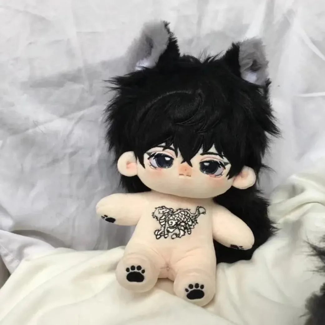 

Аниме атрибут Kylin Zhang, красивые черные волосы с ушками животных, плюшевая кукла, хлопковое платье, одежда, наряд, набивные игрушки, 20 см