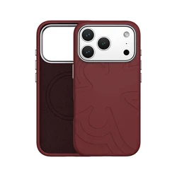 Magnetic Liquid Silicone Wireless Charging Matte Solid Color Phone Case - iPhone 15 (Maroon)