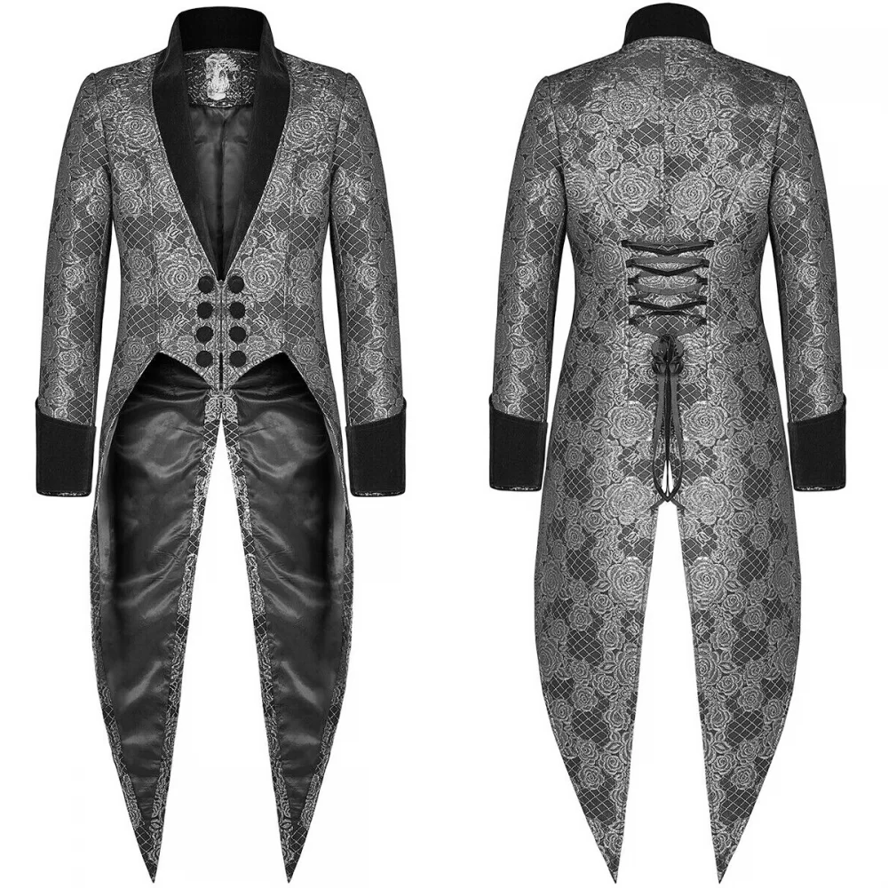 Plus Size S-5XL Medieval Renaissance Steampunk Tailcoat Halloween Costumes for Men Vampire Victorian Jacket Frock Coat Halloween