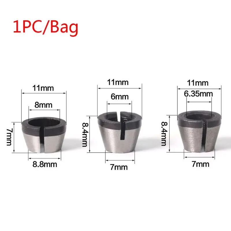 

6mm 6.35mm 8mm Collet Chuck Adapter Engraving Trimming Machine Electric Router High Precision Bit