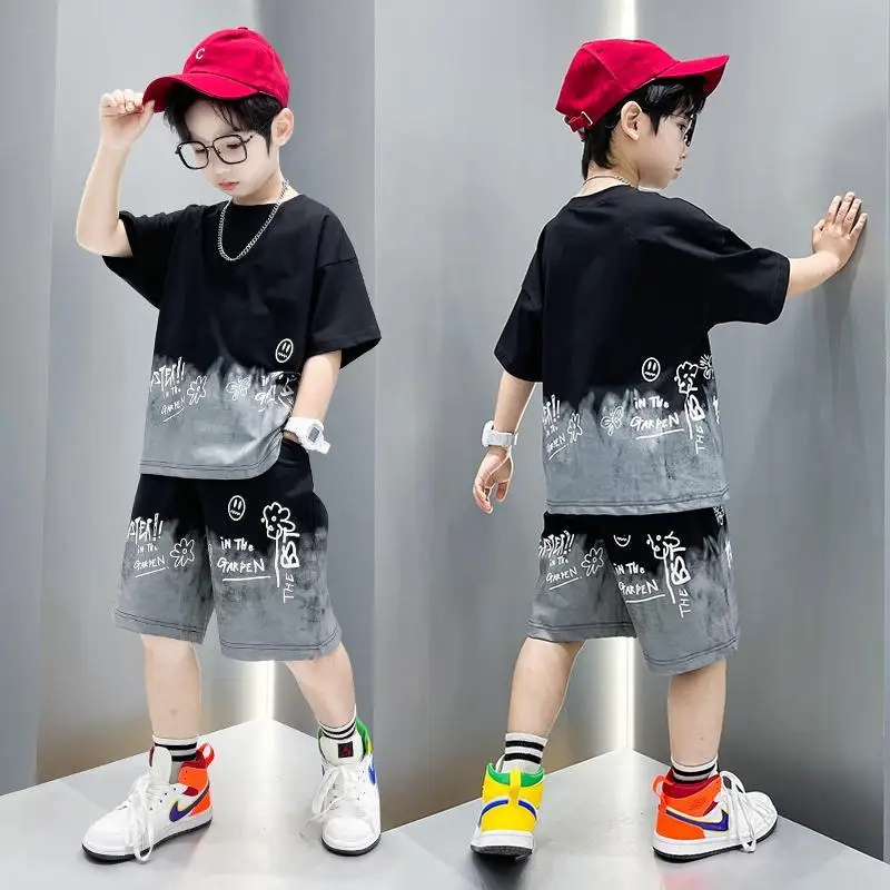 

Teen 5 6 7 8 9 10 11 12 YearsBoys Clothes Set Short Sleeve T-Shirt +Pants Summer Kids Boy Sports Suit Children Clothing Outfits