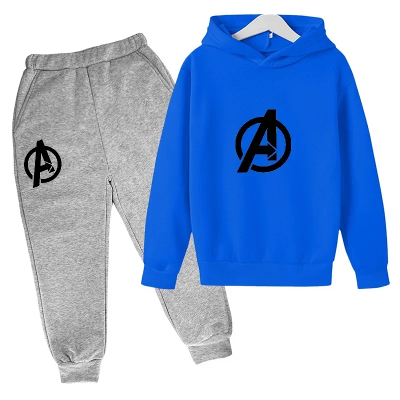 thumbnail image 1 of Sudadera y pantalón de primavera y otoño para niños, traje de 2 piezas, ropa para niño y niña, diseño estampado, sudadera con capucha, chándal informal, traje deportivo, 1 of 5