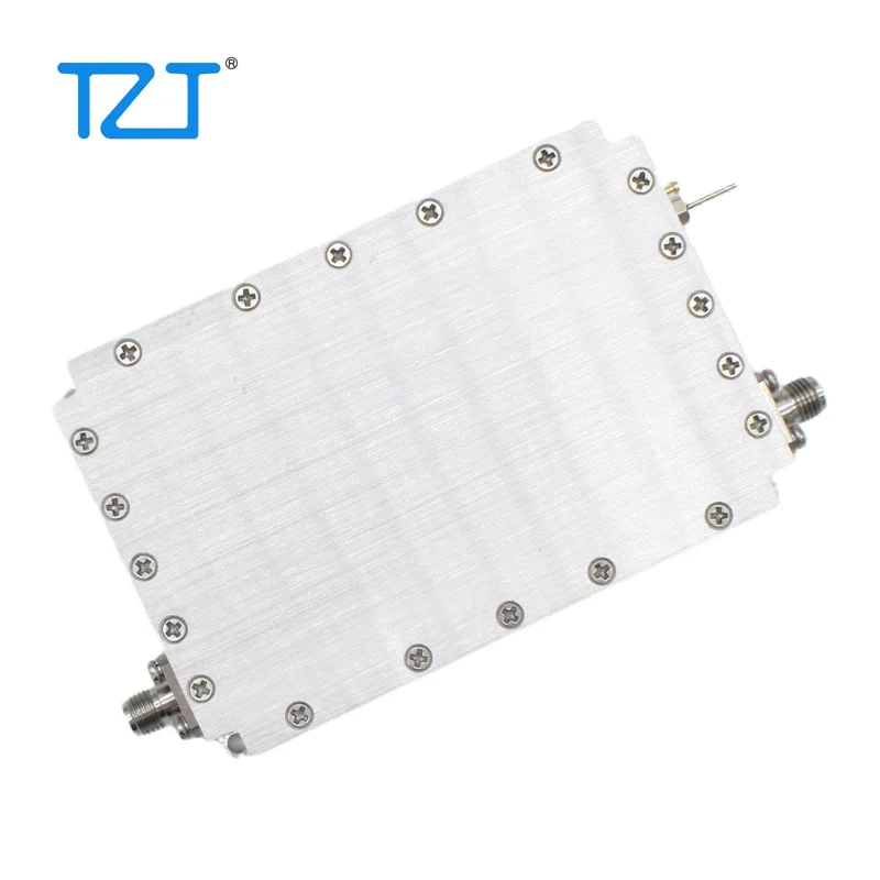 TZT 0.1-6.2GHz 10W RF 마이크로파 전력 증폭기 1.6dB 저잡음 50dB 고이득 증폭기(SMA 암 커넥터 포함)