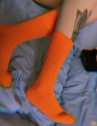 Versatile Unisex Mid - Calf Sports Socks - Double - Knit, Breathable, Loose Fit, Multi - Color Options - One Size (1 Pair Orange)