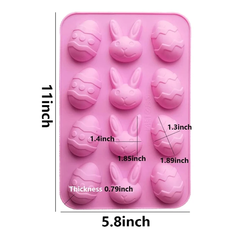 Easter Egg Silicone Bunny Silicon Molds for Chocolate 4 Packs Egg Shaped  Mold Baking Pan Resin Cake Chocolate Mold Silicone Candy Pan for Easter  Party
