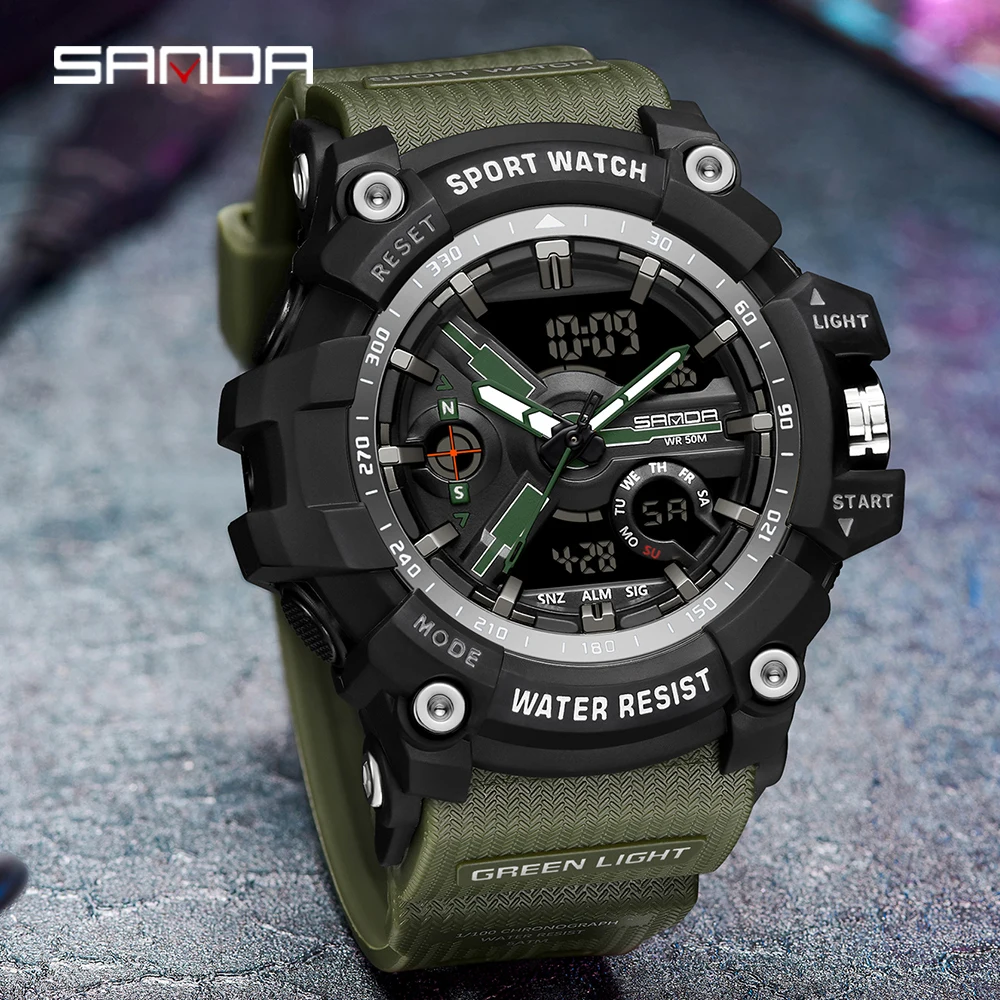 Rugged Waterproof Sport Wristwatch
