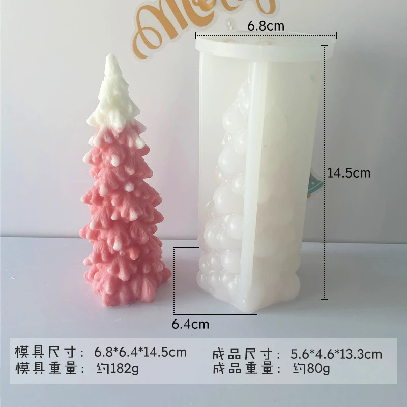thumbnail image 1 of Molde de silicona para velas con forma de pino giratorio geométrico 3D, suministros para hacer velas de árbol de Navidad, molde de resina para jabón, regalos, manualidades, decoración del hogar, 1 of 5
