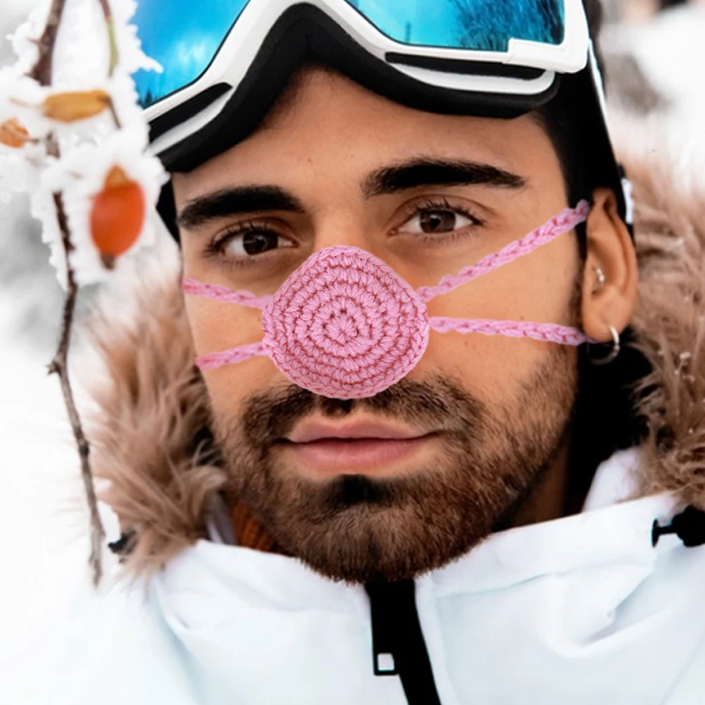 Crochet Nose Cover Nose Warmer Anti Dust Handmade Mitten Windproof Soft Nasal Cover Breathable Outdoor Frost Protection