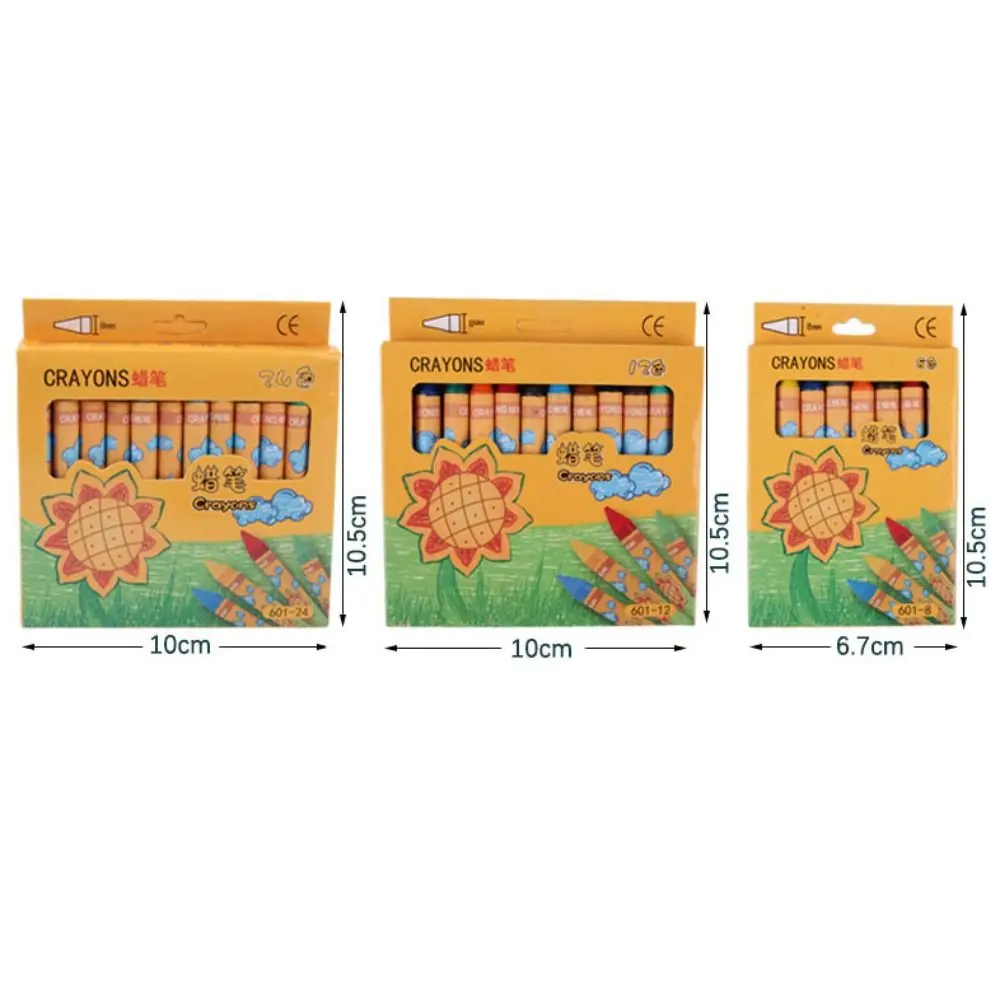 크레용 크리에이티브 세탁 가능 손 더러움 방지 유화 스틱, 학생 문구 페인팅 도구, 8 색, 12 색, 24 색