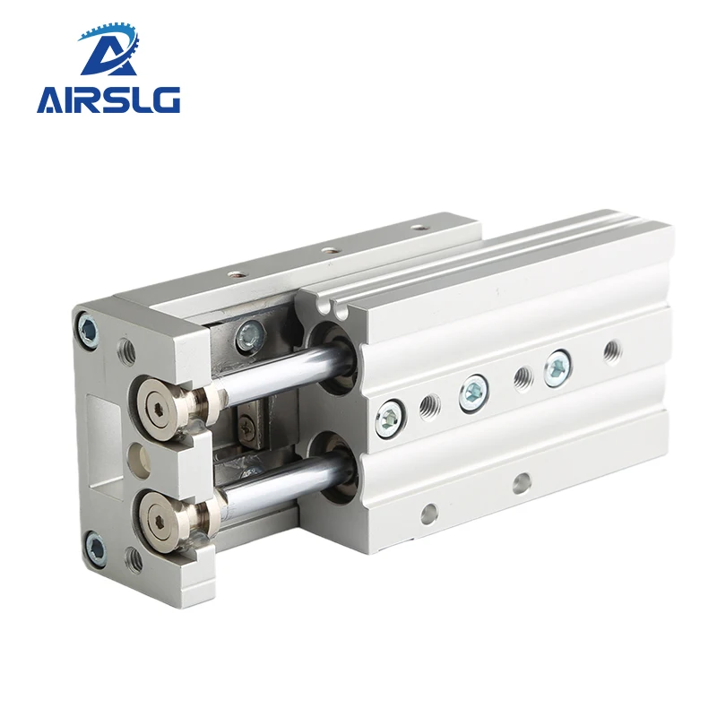 Airtac tipo Cilindro de Corrediça com Trilho de Guia Hls Série Hlq Hls6 Hls12 Hls16 Hls20 Hls25 Hlq6 Hlq1210 25 30 40 50 75 100 125 150