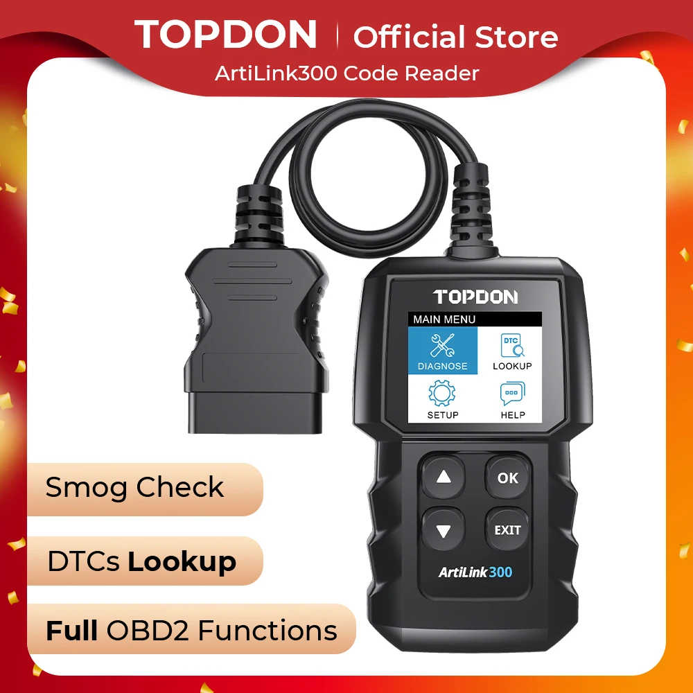 

Считыватель кодов TOPDON AL300 OBD2, Автомобильный сканер, автомобильный диагностический инструмент, анализатор двигателя, бортовой монитор, тест OBD, Автомобильный сканер