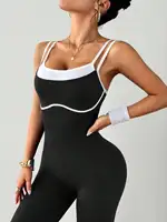 Women's Quick-Dry Fitness Yoga Bodysuit Tight Outdoor Sports One-Piece Comfortable Yoga Top for Active Wear - Image 3