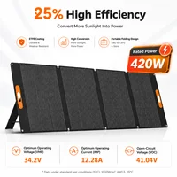 Panneau solaire pliable et portable, chargeur solaire monocristallin étanche pour générateur solaire, vie en camping-car, alimentation hors réseau en extérieur. 6