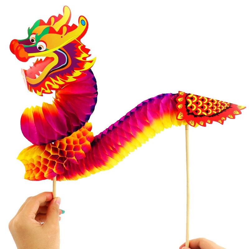 thumbnail image 2 of 12-Pack Chinese Paper Dragon Decorations - DIY Dragon Garland For New Year Parties 2 of 13