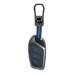 Zinc Alloy Silicone Key Cover Case - Premium Car Key Protector and Accessory (Blue)