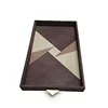 Leather Storage Tray Metal Bedroom Decorative Cosmetics Desktop Makeup Organizer Organize Perfume Lipstick Dressing Table Rack 4