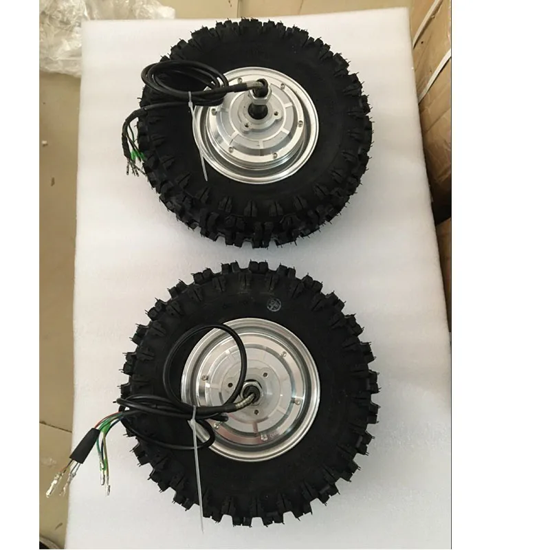 2pcs DC Brushless 10" 13" Single Shaft 24V/36V/48V 250W-1000W Electric Hub Motor with Tire Fast Speed High-performance Hub Motor