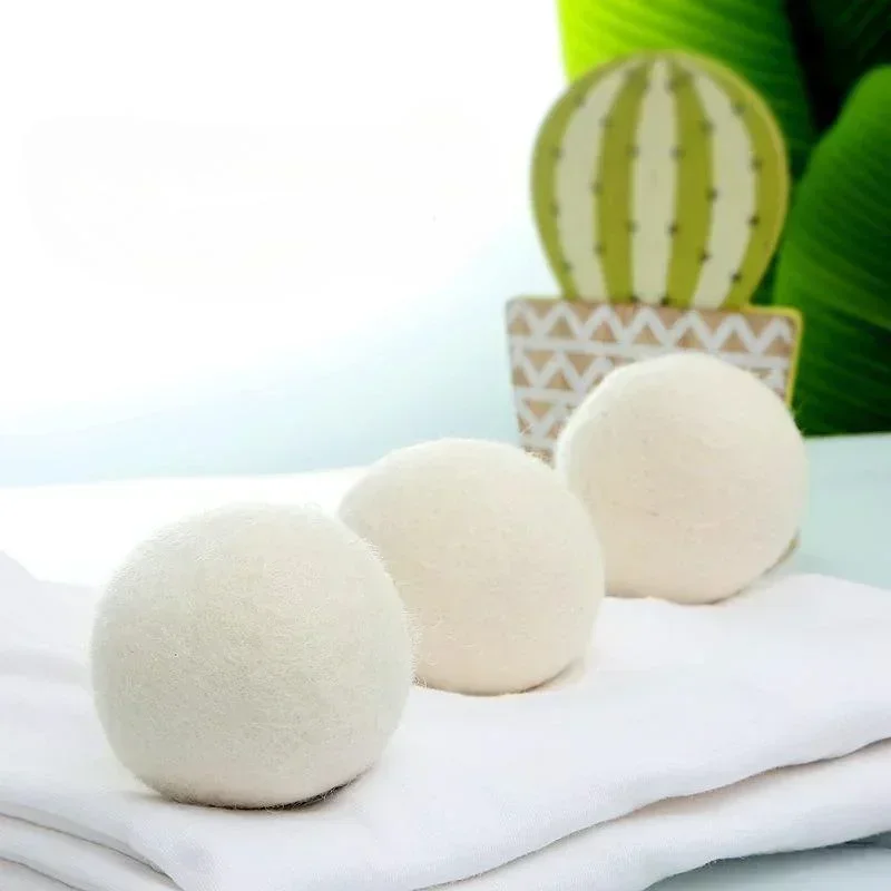 6cm Reusable Wool Dryer Balls Natural Fabric Softener Household Clothes Dryer Washer Anti-winding Cleaning Tools 3