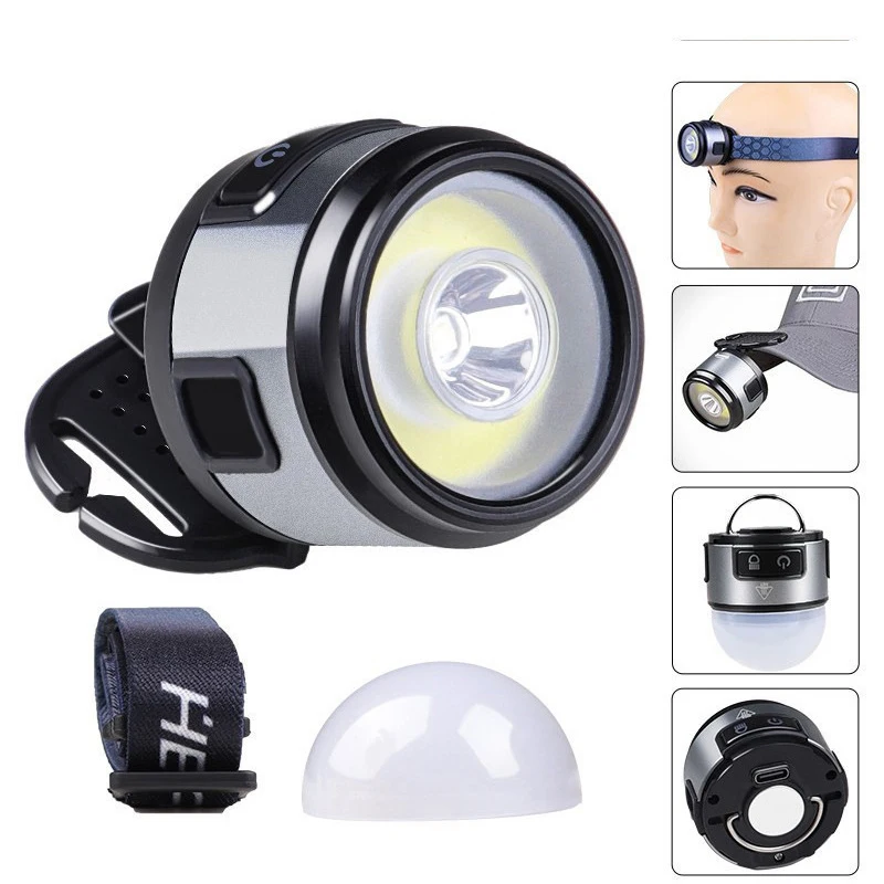

4 IN 1 Mini Multifunction XPG+COB Headlamp Rechargeable C Cap Clip With Strong Magnet Headlight For Outdoor Fishing Camping