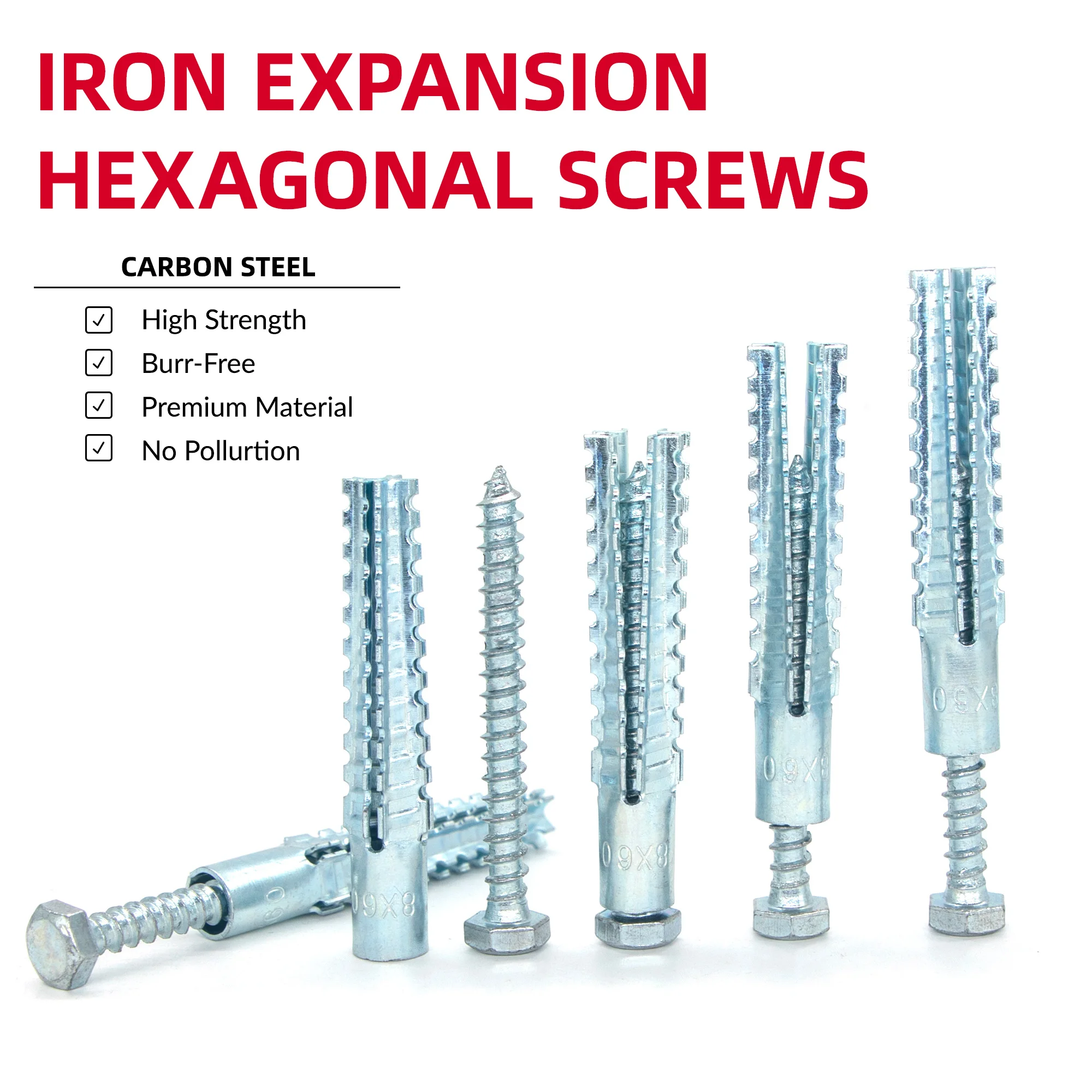 10 Sets Expansion nut Metal Drywall Anchors Screw Bolt nut Thread Jack Jack Fixing Nuts Light Suite Nuts Anchor Bolt