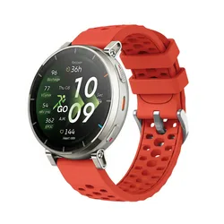Silicone Sport Strap - Premium Original Watchband Accessories - Active 3 Premium (Red)