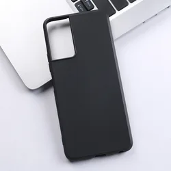 Durable Soft TPU Silicone Phone Case - Protective Back Cover for TCL 40R 5G (Black frosted)