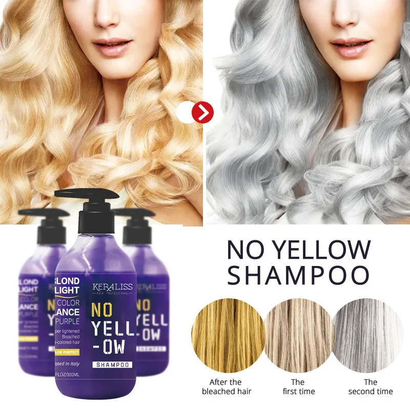 

No Yellow Purple Shampoo Hair Dye Linen Gray Silver Color Lock Shampoo Color Protecting For Blonde Bleached Highlight