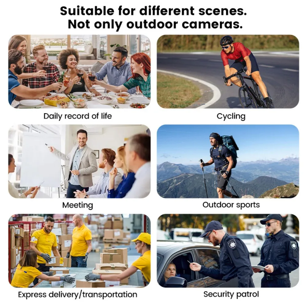 KEBIDUMEI Telecamera Portatile per il Corpo 2K 180° ° Mini Videocamera Sportiva con Lente Rotante per Bici, Moto e Auto, Registratore Video per Ciclismo e Guida - immagine 4