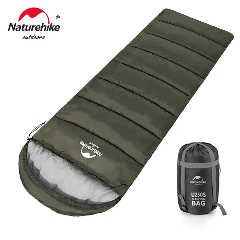 Naturehike-saco de dormir de algodón ultraligero para invierno, doble Persona, empalmado, para acampar