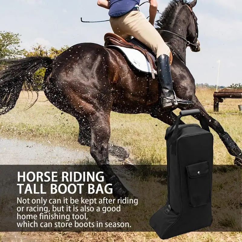 Tall Boot Bag Organizer Dust Proof Shoe Bag With Handle Zippered Riding Boot Bag Horse Riding Equipment Bag For Travel Outing
