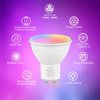 COOLO ZigBee GU10 WiFi Smart LED Light Bulb RGB C+W 5W Dimmable Lamps EWelink APP Control Spotlight Bulb Works With Alexa Google 2