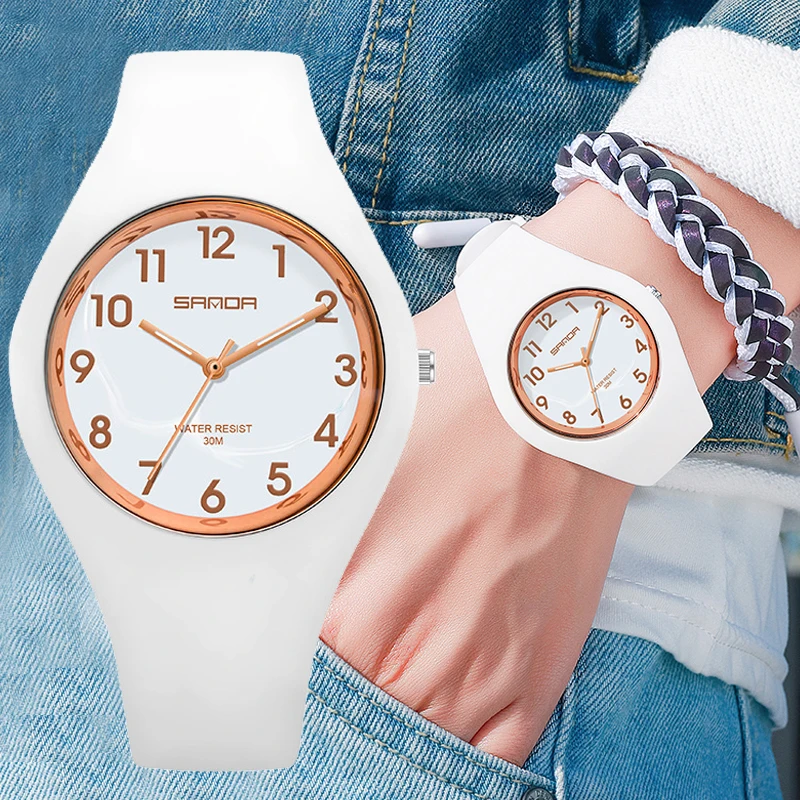 

Reloj Mujer Luxury Women's Watches Quartz Movement Wristwatch Ladies Silicone Waterproof Sport Watch for Women Girl Analog Clock