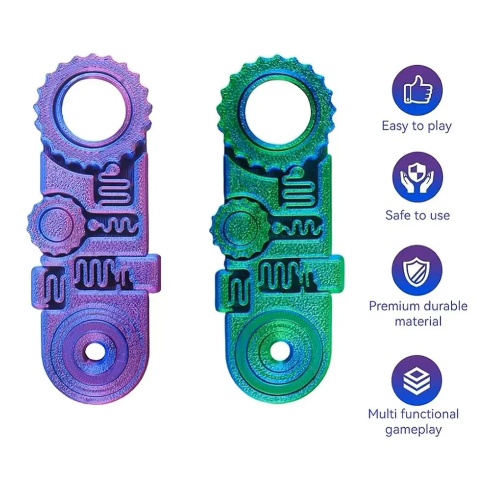 5-in-1 Fingertip Gyro Mechanical 3D Printing Spinning Top Hand Spinner Gearwheel 360° Roatating PLA Spring Gear Chain Gyroscope